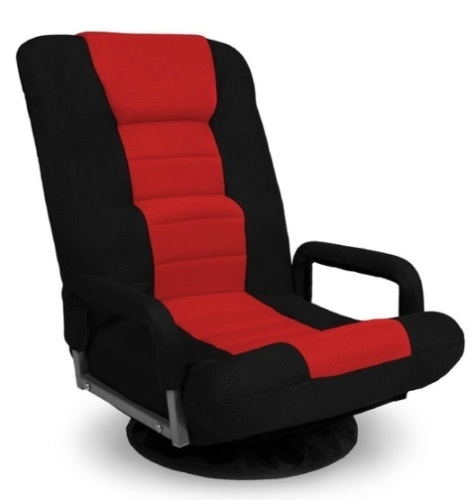 Gaming Floor Chair w/ 360-Degree Swivel, Armrest, Adjustable Backrest, Black/Red - Lot 135