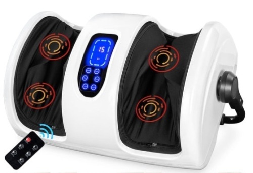 Reflexology Shiatsu Foot Massager w/ High-Intensity Rollers, Remote Control, Pearl White - Lot 146