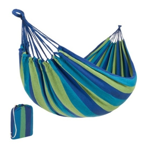 2-Person Brazilian-Style Double Hammock w/ Portable Carrying Bag, Blue - Lot 152