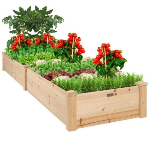 8x2ft Wooden Raised Garden Bed Planter for Garden, Lawn, Yard - Lot 161