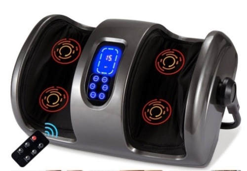 Reflexology Shiatsu Foot Massager w/ High-Intensity Rollers, Remote Control, Gray - Lot 166