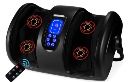 Reflexology Shiatsu Foot Massager w/ High-Intensity Rollers, Remote Control, Satin Black - Lot 167