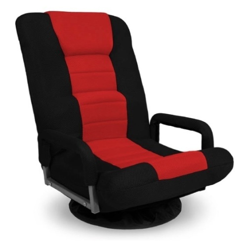 Gaming Floor Chair w/ 360-Degree Swivel, Armrest, Adjustable Backrest, Black/Red - Lot 188