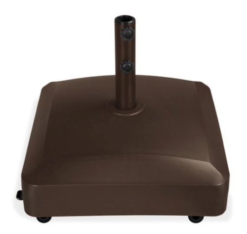 Fillable Mobile Umbrella Base Stand w/ 4 Wheels, 2 Locks, 137lb Capacity, Bronze - Lot 192