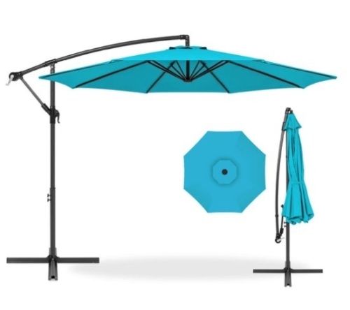 Offset Hanging Patio Umbrella - 10ft, Sky Blue - Lot 193