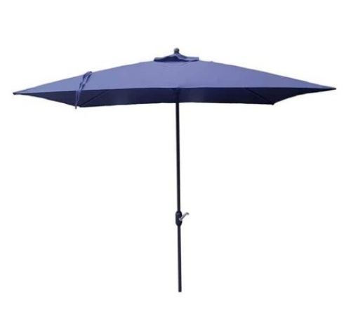 6.5 ft. x 10 ft. Rectangular Market Patio Umbrella Outdoor Umbrella in Navy Blue - Lot 42