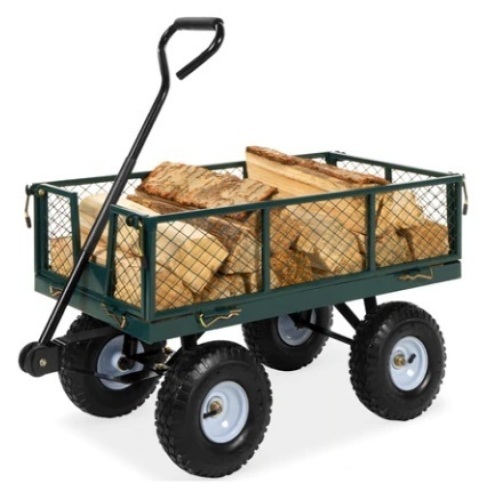 Steel Garden Utility Cart Wagon w/ 400lb Capacity, Removable Sides, Handle, Green, Appears New - Lot 57