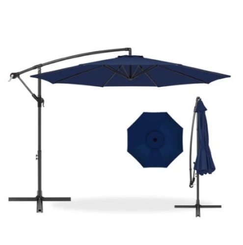 Offset Hanging Patio Umbrella - 10ft, Navy - Lot 59