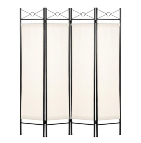 4-Panel Folding Privacy Screen Room Divider Decoration Accent, 6ft, Appears New  - Lot 90