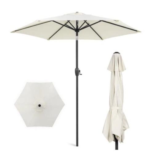 Outdoor Market Patio Umbrella w/ Push Button Tilt, Crank Lift - 7.5ft, Appears New  - Lot 96