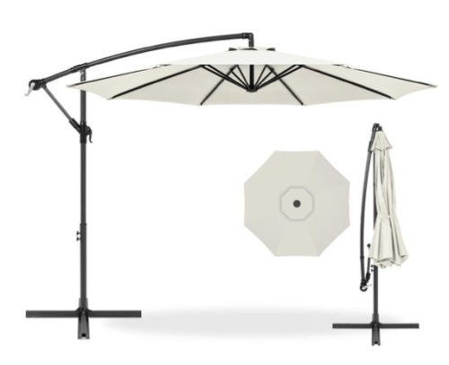 Offset Hanging Patio Umbrella - 10ft, Cream - Lot 243