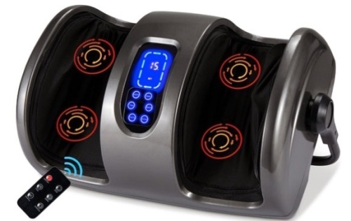 Reflexology Shiatsu Foot Massager w/ High-Intensity Rollers, Remote Control, Gray - Lot 266