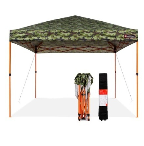 One-Person Setup Instant Pop Up Canopy w/ Wheeled Bag, 10x10ft, Camo - Lot 373