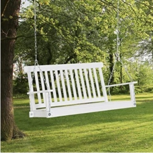 Outsunny 2-Seater Hanging Porch Swing, 440lbs Weight Capacity, White, Appears New - Lot 378