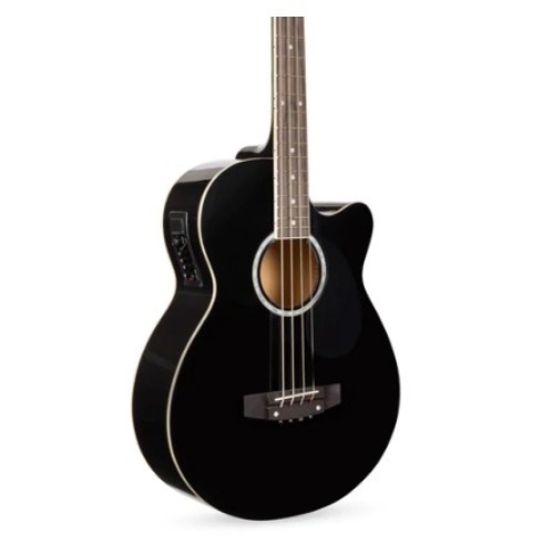 Acoustic Electric Bass Guitar w/ Equalizer, Truss Rod, Black - Lot 389