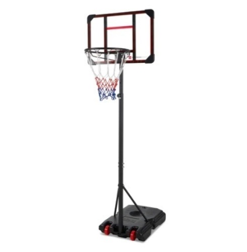 Kids Height-Adjustable Basketball Hoop, Portable Backboard System w/ Wheels, Clear - Lot 397