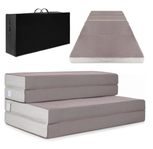 Folding Portable Mattress Topper w/ Plush Foam - 4in, Full - Lot 303
