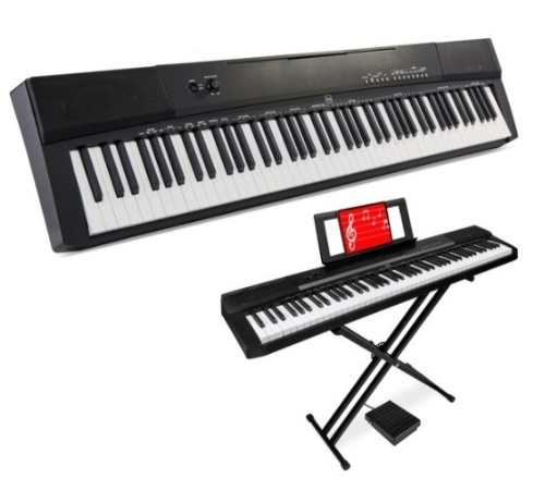 88-Key Digital Piano Set w/ Semi-Weighted Keys, Stand, Sustain Pedal - Lot 305