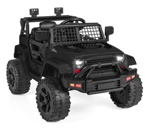 12V Kids Ride-On Truck Car w/ Parent Remote Control, Spring Suspension, Black - Lot 307