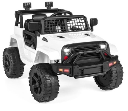 12V Kids Ride-On Truck Car w/ Parent Remote Control, Spring Suspension, White - Lot 315