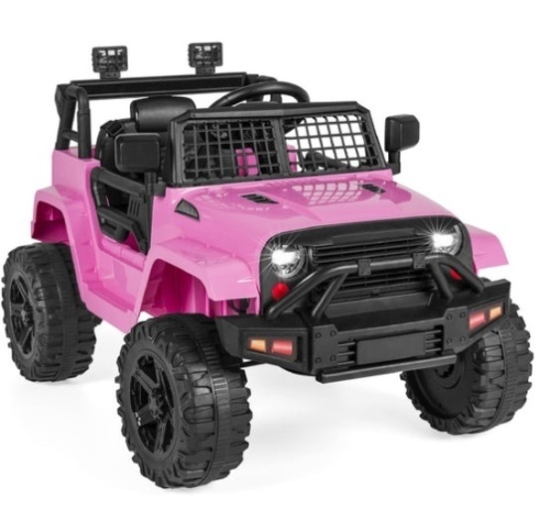12V Kids Ride-On Truck Car w/ Parent Remote Control, Spring Suspension, Pink - Lot 322