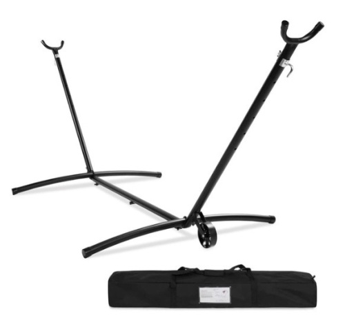 Portable Heavy-Duty Steel Hammock Stand w/ Built-In Wheel, Case - 9ft - Lot 502