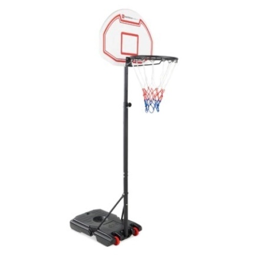 Kids Height-Adjustable Basketball Hoop, Portable Backboard System w/ Wheels, White - Lot 432
