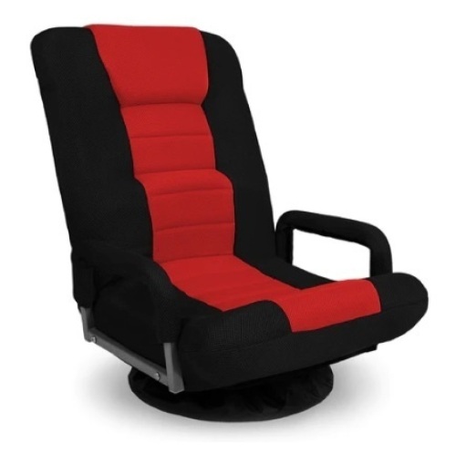 Gaming Floor Chair w/ 360-Degree Swivel, Armrest, Adjustable Backrest, Black/Red, Appears New - Lot 433