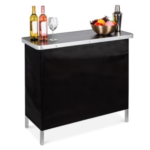 Portable Pop-Up Bar Table w/ Carrying Case, Removable Skirt, Appears New - Lot 435