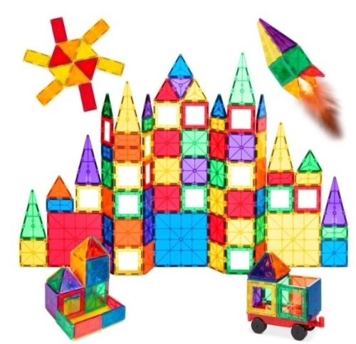 110-Piece Kids Magnetic Tiles STEM Construction Toy Building Block Set - Lot 466