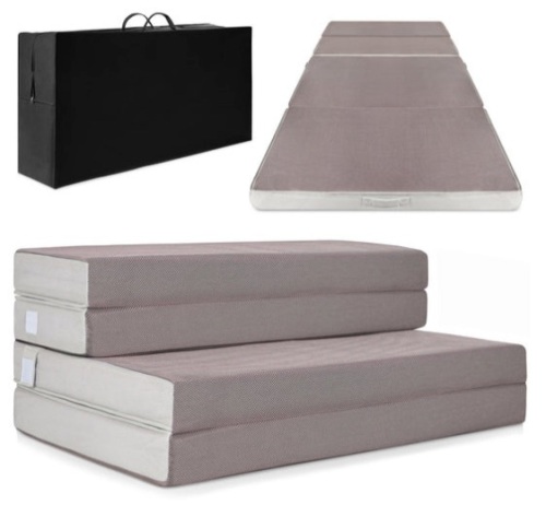 Folding Portable Mattress Topper w/ Plush Foam - 4in, Queen - Lot 339