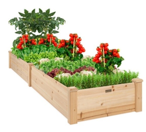 8x2ft Wooden Raised Garden Bed Planter for Garden, Lawn, Yard - Lot 580