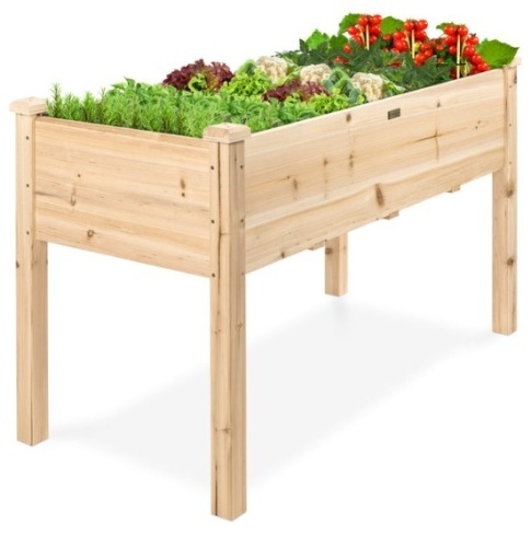 Raised Garden Bed, Elevated Wood Garden Planter Stand, 48x24x30in - Lot 587