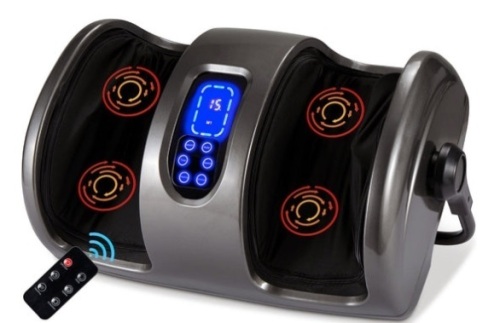 Reflexology Shiatsu Foot Massager w/ High-Intensity Rollers, Remote Control, Gray - Lot 601