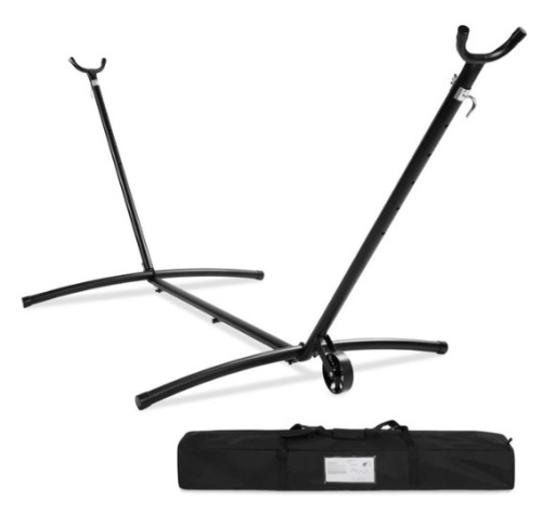 Portable Heavy-Duty Steel Hammock Stand w/ Built-In Wheel, Case - 9ft - Lot 602