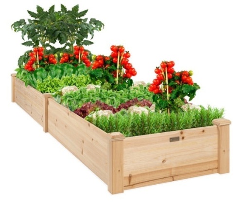 8x2ft Wooden Raised Garden Bed Planter for Garden, Lawn, Yard - Lot 603
