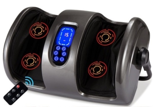 Reflexology Shiatsu Foot Massager w/ High-Intensity Rollers, Remote Control, Gray - Lot 609