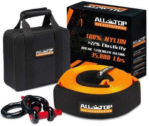 ALL-TOP Heavy Duty Tow Strap Recovery Kit, Appears New, Retail 55.98 - Lot 35