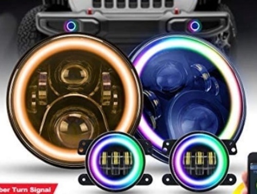 SUPAREE 7" RGB Headlights for Wrangler 1997-2017, Untested, Appears new, Retail 169.99 - Lot 43