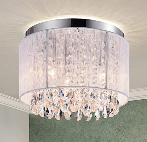 PAPAYA Flush Mount Crystal Chandelier, Appears New, Retail 66.99 - Lot 78