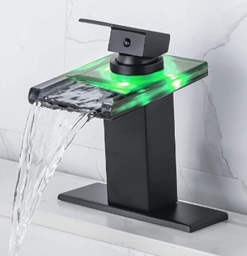 LED Bathroom Waterfall Faucet, Appears New, Retail 64.99, Sold as is - Lot 169