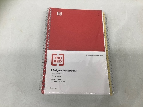 TruRed 3 Pack Notebooks, New, Retail 10.79 - Lot 275
