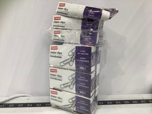 Lot of (9) Staples Jumbo Paper Clips, 100 per Pack, E-Comm Return, Retail 17.91 - Lot 199
