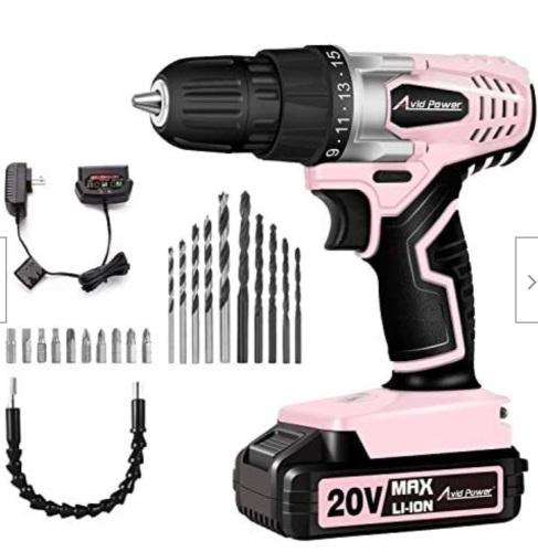 AVID POWER 20V Cordless Drill Set, Untested, E-Comm Return, Retail 49.99 - Lot 134