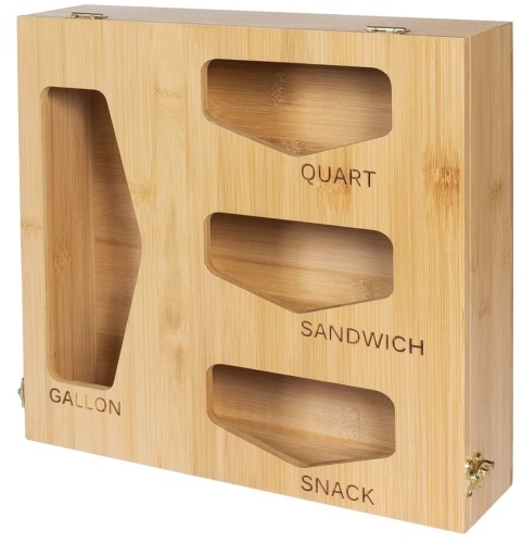 Bamboo Food Storage Bag Organizer, Appears New, Retail 37.90 - Lot 181