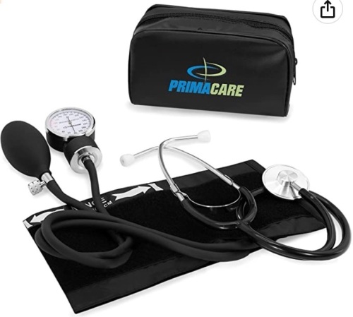 PRIMACARE Manual Adult Size Blood Pressure Kit w/ Stethoscope, Appears new, Retail 15.21 - Lot 303