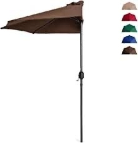 9ft Steel Half Patio Umbrella - Lot 1191