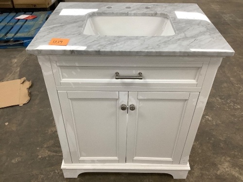 White Marble Vanity Sink - Lot 1219