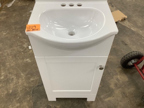 White Sink w/ Vanity (Cosmetic Damage) - Lot 1229