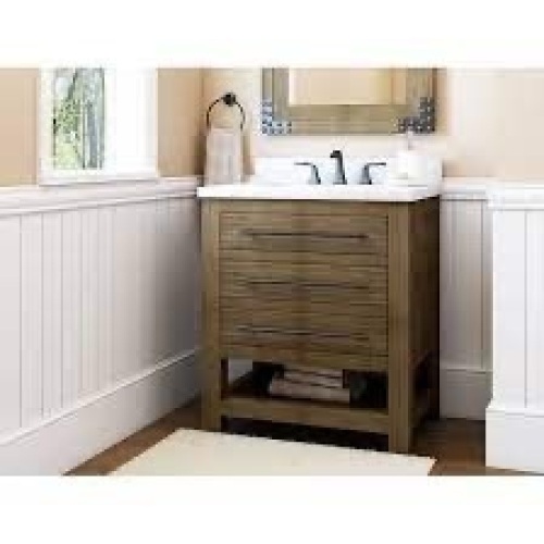 Kennilton 30-in Gray Oak Undermount Single Sink Bathroom Vanity - Lot 1239
